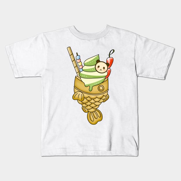 Taiyaki Ice Cream Kids T-Shirt by Oat & Maple